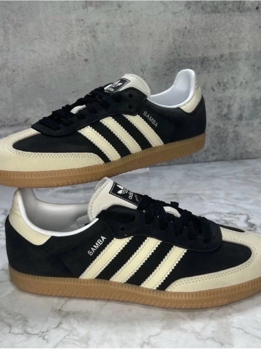 adidas Samba Black and Cream Low-Top Sneakers